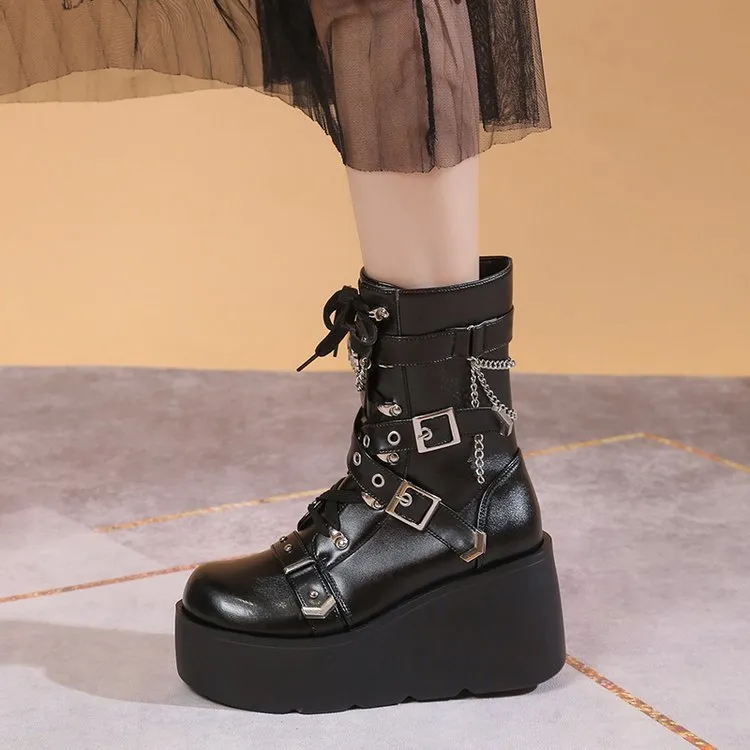 Thick Bottom Pendant Boots