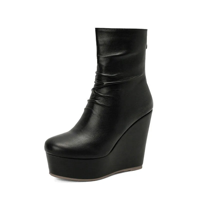 Thick Bottom Slope Heel Martin Boots