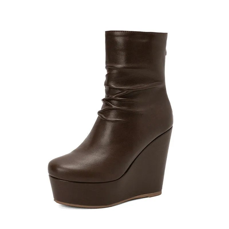 Thick Bottom Slope Heel Martin Boots