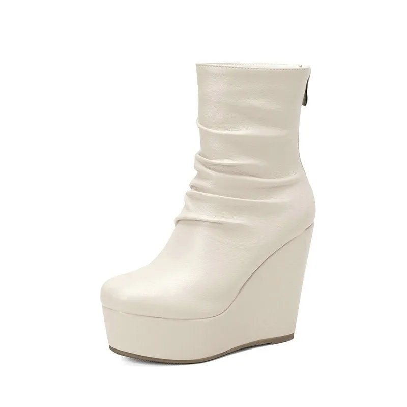 Thick Bottom Slope Heel Martin Boots