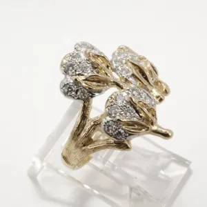 Three Boll Diamond Cotton Ring