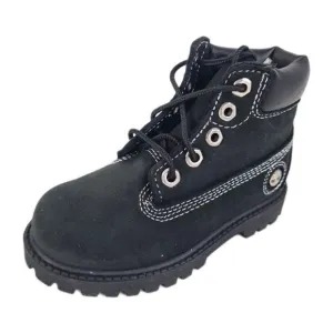 Timberland 6In Premium P&amp;G TODDLER Boots Outdoors Black Leather Size 8