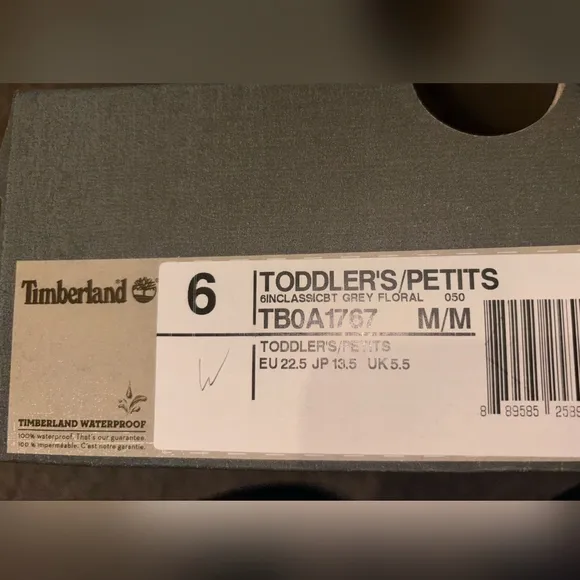Timberland Gray Floral Boots kids 6