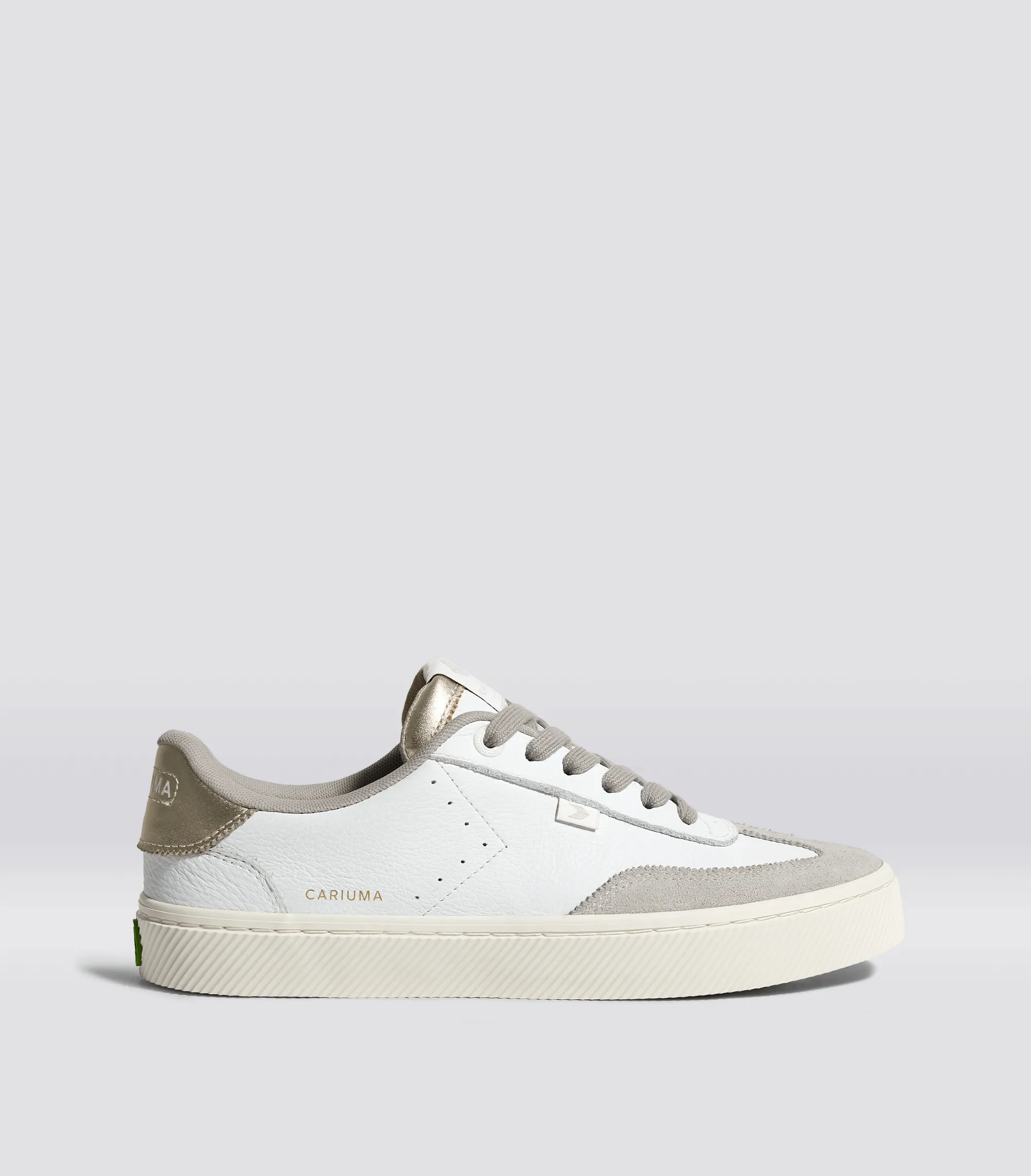 TOCA White Premium Leather Vintage White Suede Metallic Gold Sneaker Women