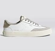 TOCA White Premium Leather Vintage White Suede Metallic Gold Sneaker Women