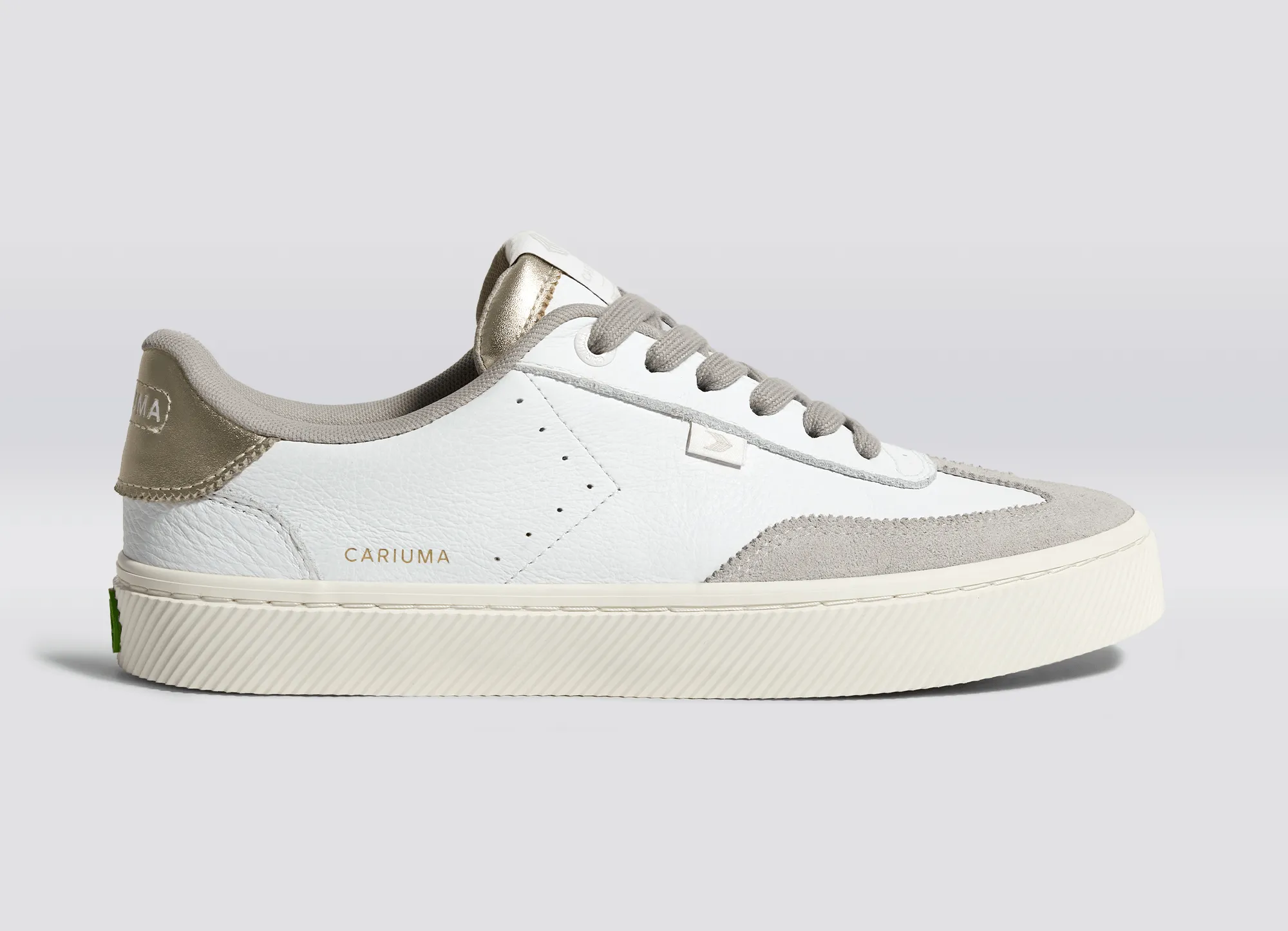 TOCA White Premium Leather Vintage White Suede Metallic Gold Sneaker Women
