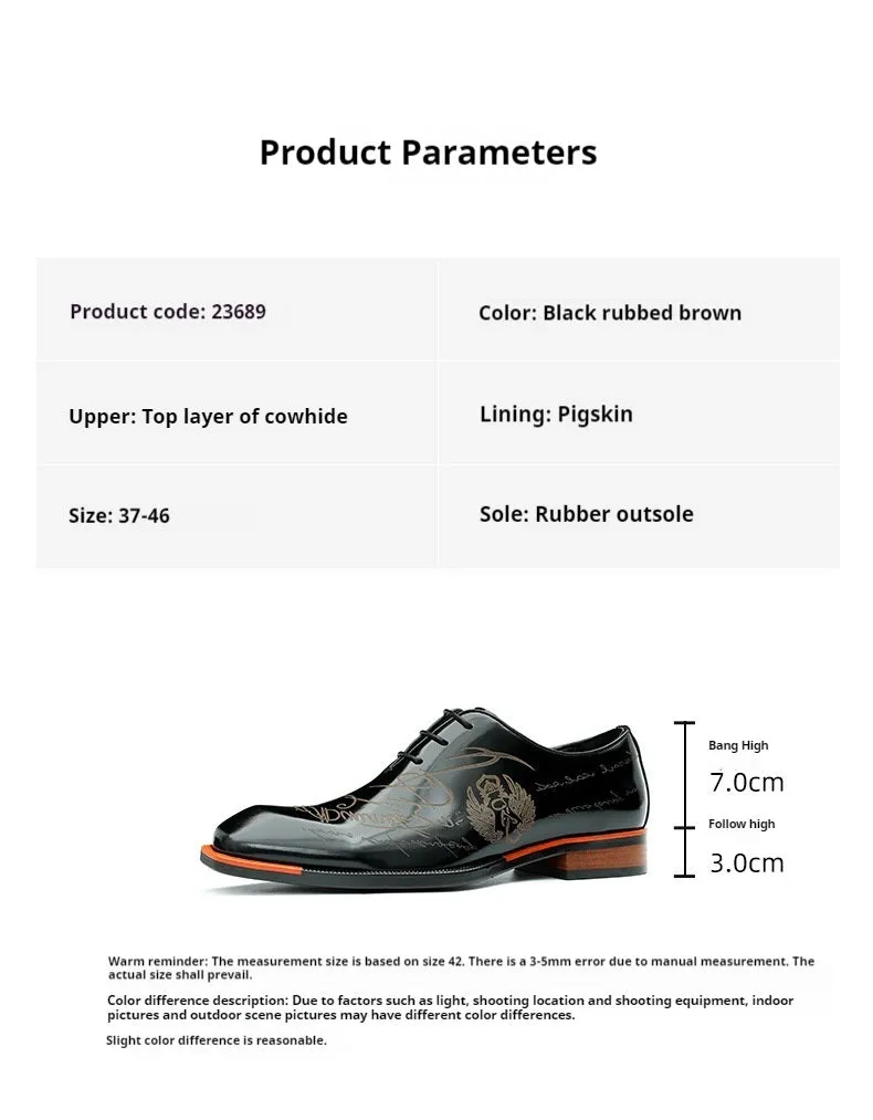 Top Layer Cowhide Men's Leather Shoes Winter Patent Leather Glossy Martin Boots Men's British Thick Bottom Business Casual Leather Wide Toe Men's Boots23689