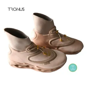 TRONUS Sand Colored High Top Sneakers - Unisex 10.5/12