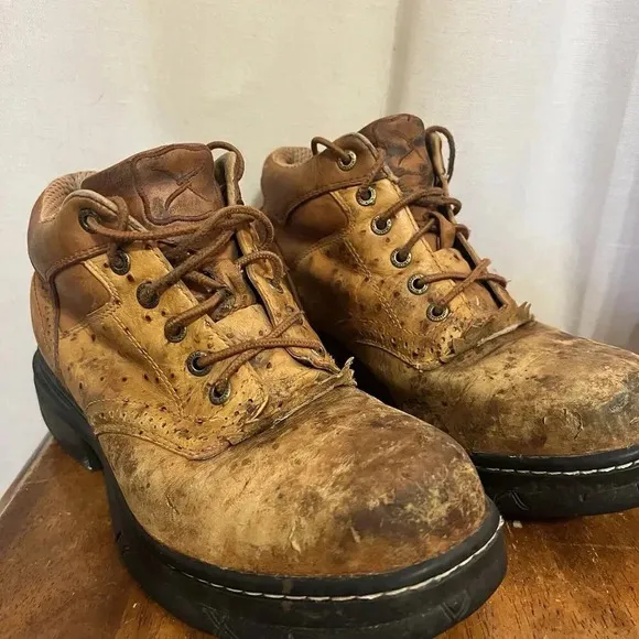 Twisted X Steel Toe EZ Rider Boots Leather Work Chore Barn Equestrian Riding 7 M