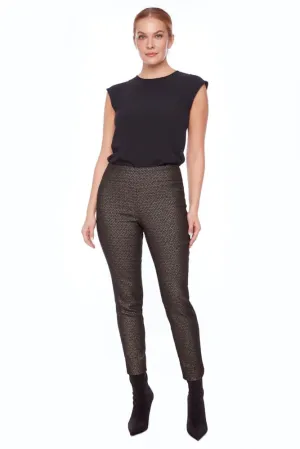 Up - Eva Goldy Petal-Slit Techno Ankle Pants