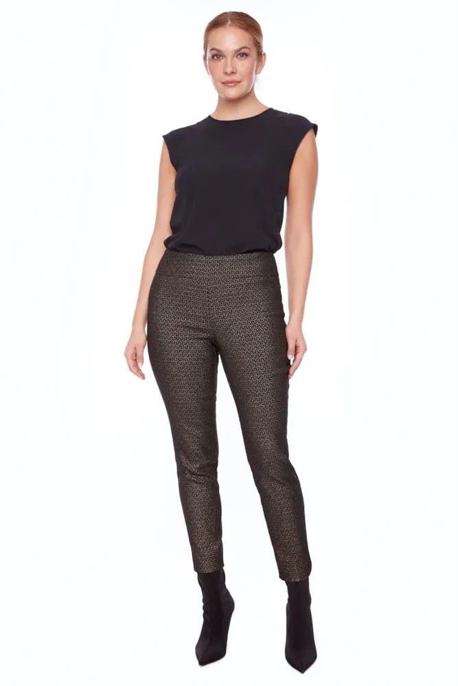Up - Eva Goldy Petal-Slit Techno Ankle Pants