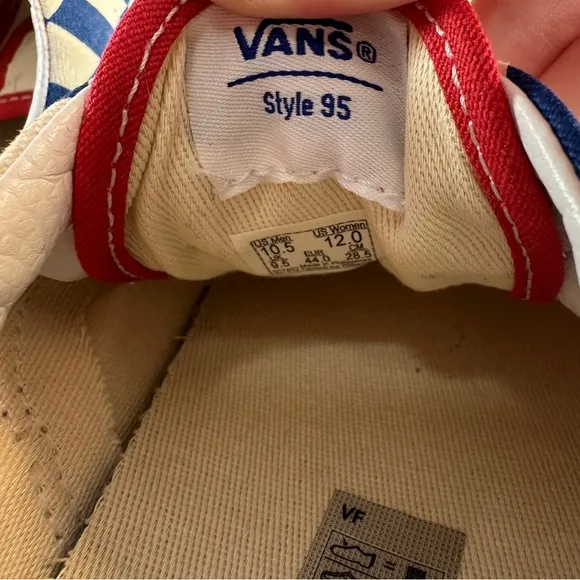 VANS Era 95 Dx American Flag USA Check &amp; Stripes Men’s 10.5 Women’s 12