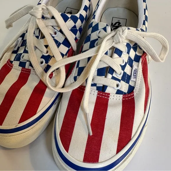 VANS Era 95 Dx American Flag USA Check &amp; Stripes Men’s 10.5 Women’s 12