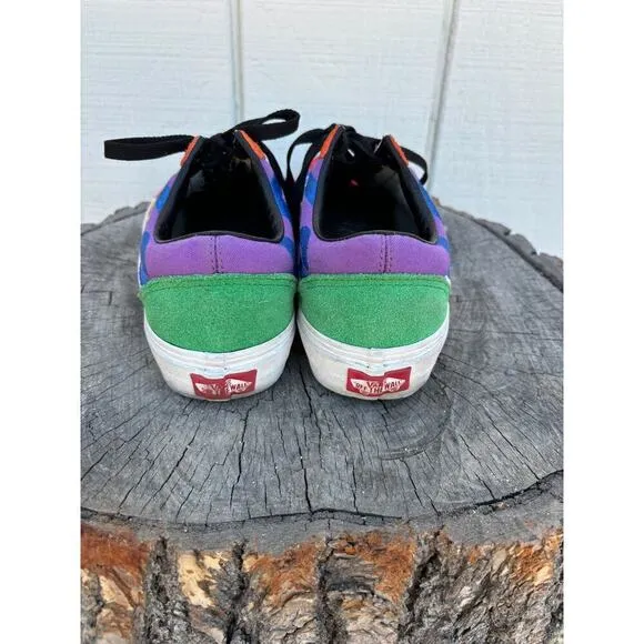 Vans Old Skool Statement Sneakers, Colorblock, Embroidered, Sz 7 Women, 5.5 Men