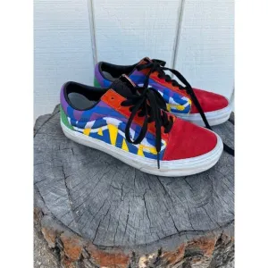 Vans Old Skool Statement Sneakers, Colorblock, Embroidered, Sz 7 Women, 5.5 Men
