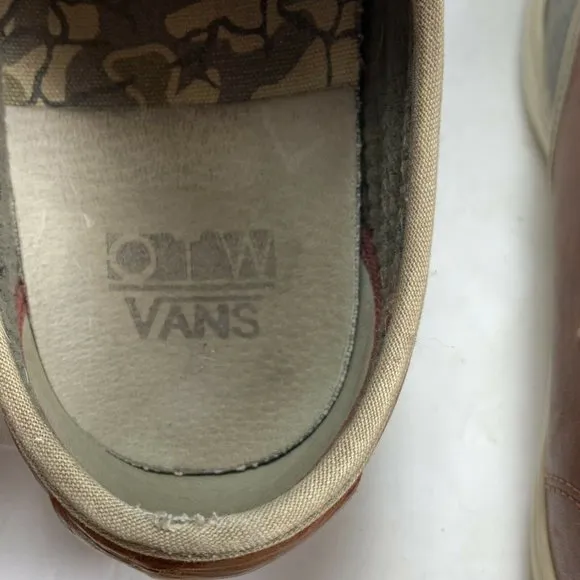 Vans Ultra Cush Sneakers Leather Canvas size 12 Men Brown Gray Lace Up 500664