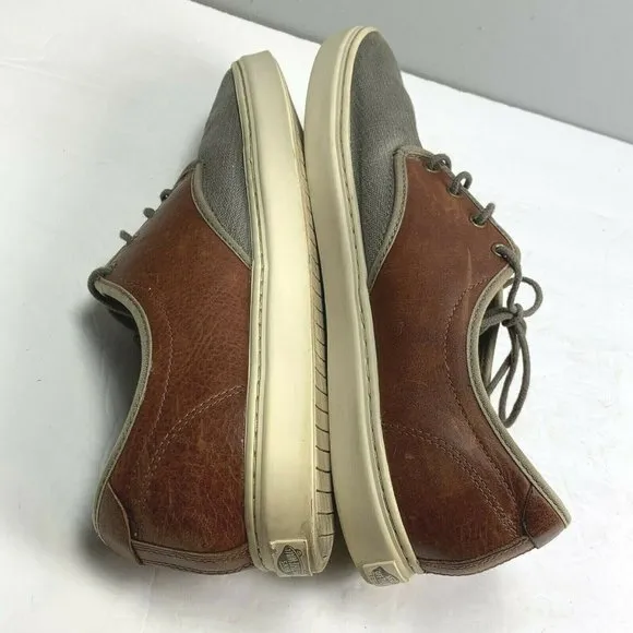 Vans Ultra Cush Sneakers Leather Canvas size 12 Men Brown Gray Lace Up 500664