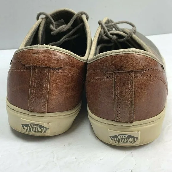 Vans Ultra Cush Sneakers Leather Canvas size 12 Men Brown Gray Lace Up 500664