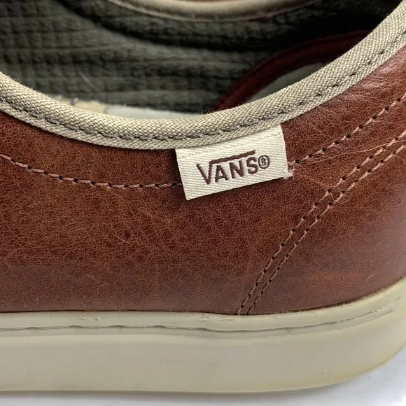 Vans Ultra Cush Sneakers Leather Canvas size 12 Men Brown Gray Lace Up 500664