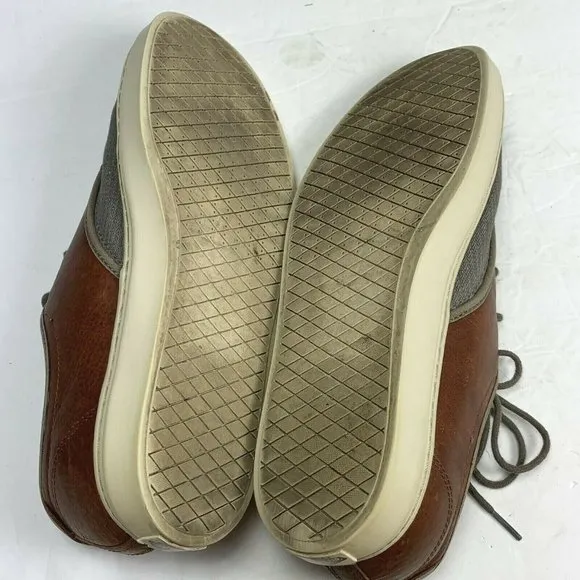 Vans Ultra Cush Sneakers Leather Canvas size 12 Men Brown Gray Lace Up 500664
