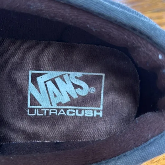 Vans UltraCush gray sneakers with brown leather trim.  Men’s Size 9.5.