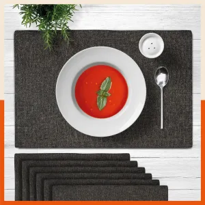 Vera Premium Jute Table Mats / Placemats for Home Dining Table | (Coffee - Set of 6 - 45cm x 30cm)