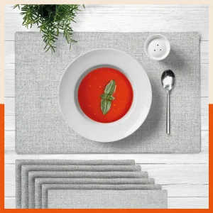 Vera Premium Jute Table Mats / Placemats for Home Dining Table | (Grey - Set of 6 - 45cm x 30cm)