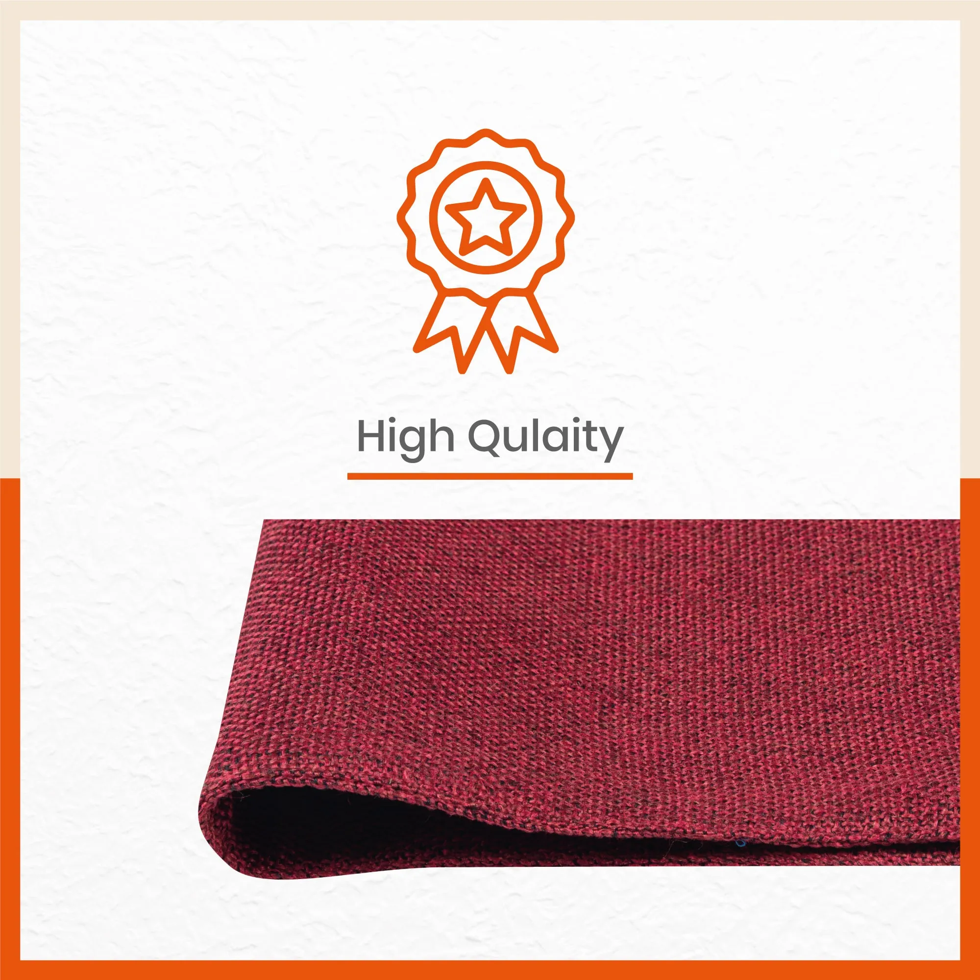 Vera Premium Jute Table Mats / Placemats for Home Dining Table | (Red - Set of 6 - 45cm x 30cm)