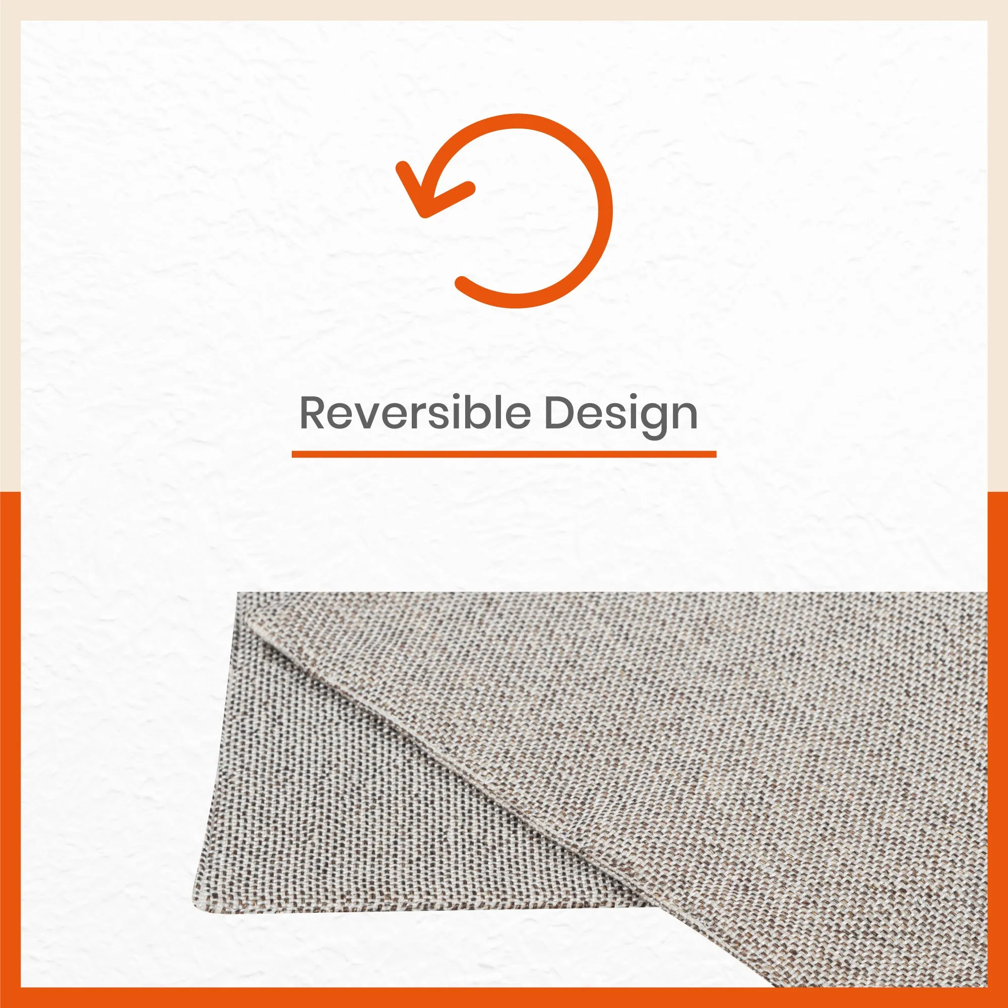 Vera Premium Jute Table Mats / Placemats for Home Dining Table | Reversible | (Ash - Set of 6 - 45cm x 30cm)