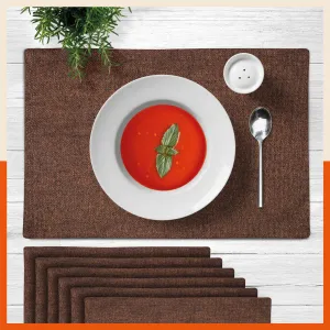 Vera Premium Jute Table Mats / Placemats for Home Dining Table | Reversible | (Bronze - Set of 6 - 45cm x 30cm)