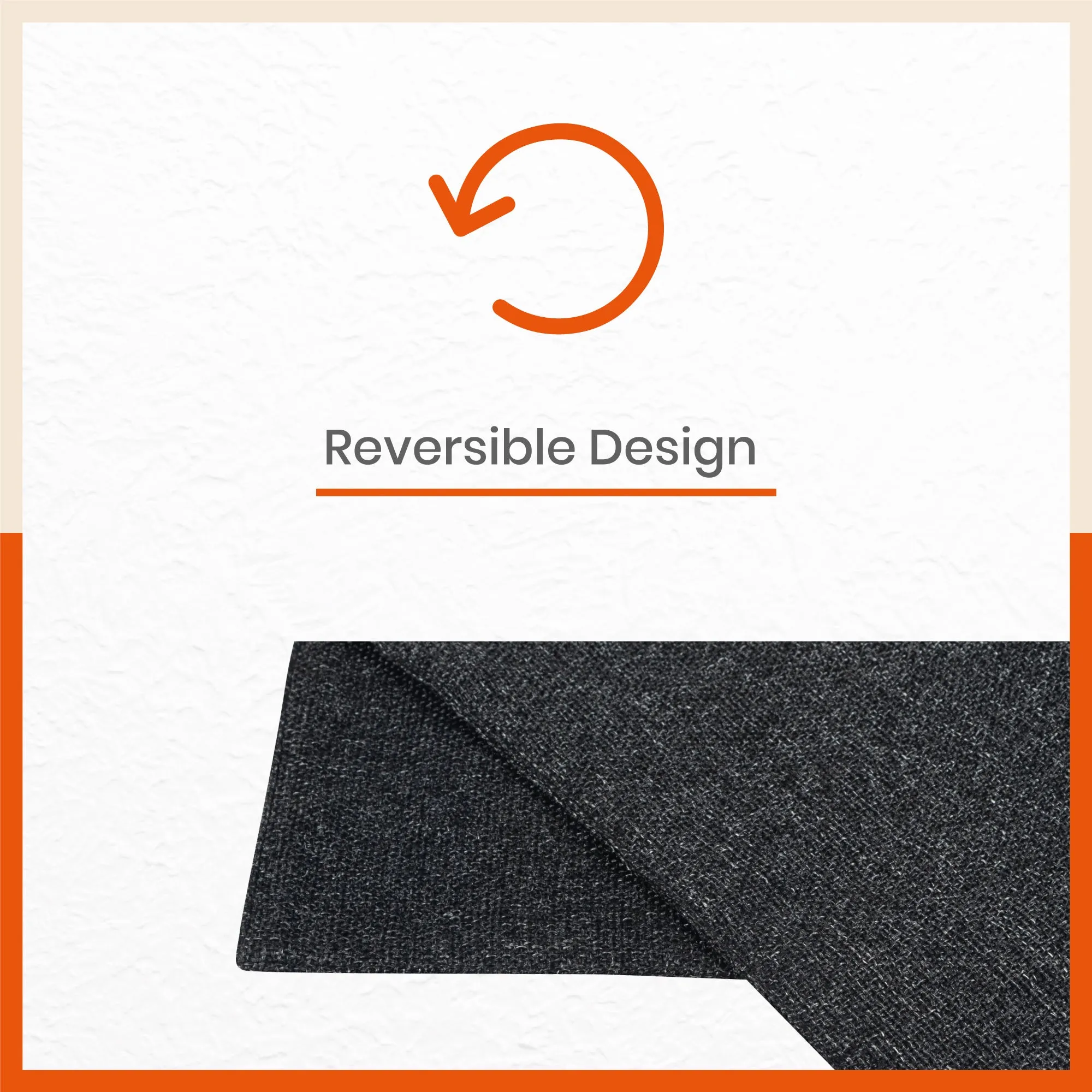 Vera Premium Jute Table Mats / Placemats for Home Dining Table | Reversible | (Charcoal - Set of 6 - 45cm x 30cm)