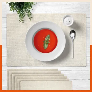 Vera Premium Jute Table Mats / Placemats for Home Dining Table | Reversible | (Cream - Set of 6 - 45cm x 30cm)