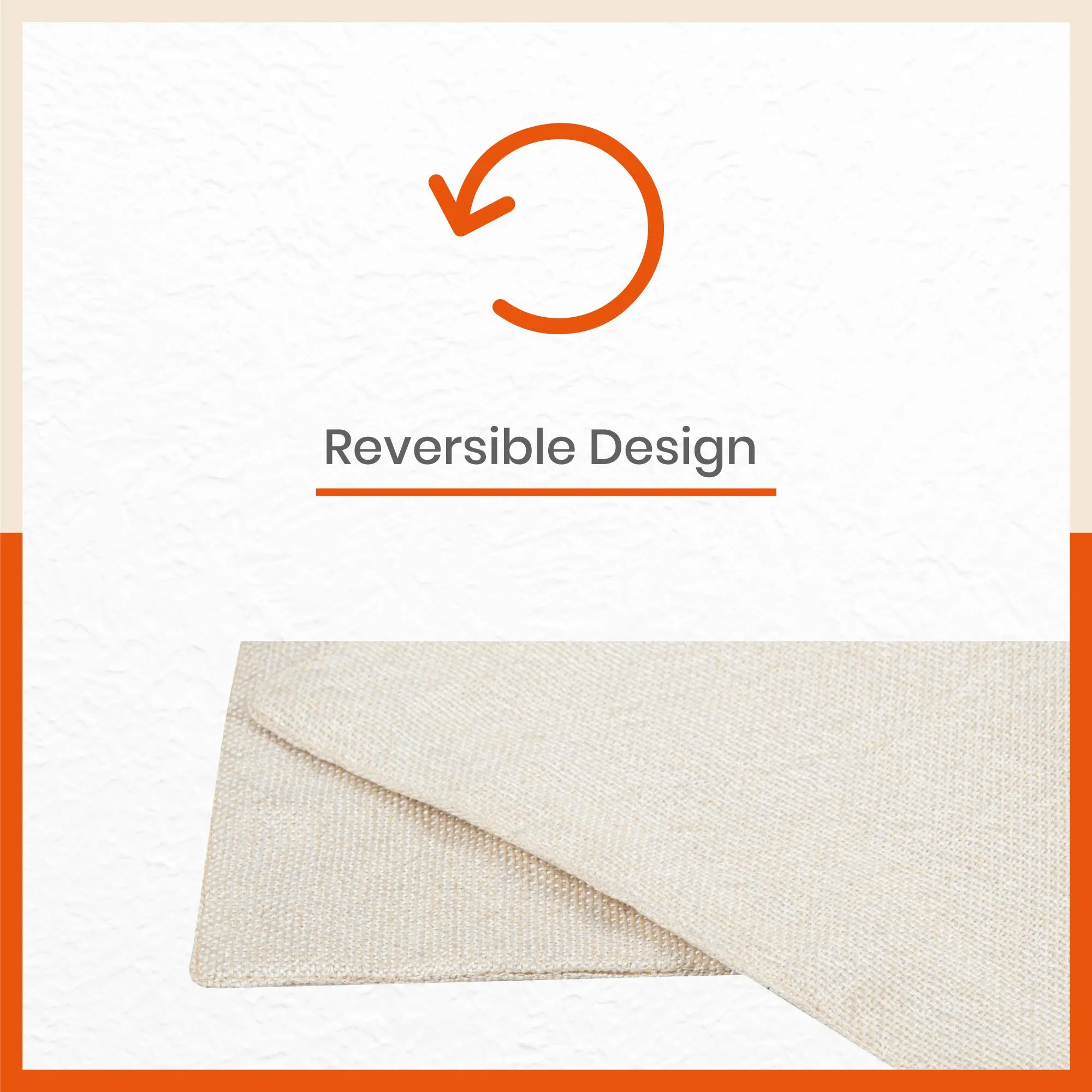 Vera Premium Jute Table Mats / Placemats for Home Dining Table | Reversible | (Cream - Set of 6 - 45cm x 30cm)