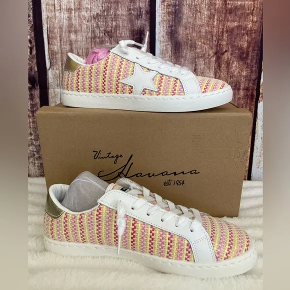 Vintage Havana | NEW Carla Light Pink Multi Tweed Fashion Sneaker