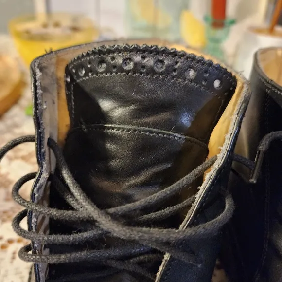 Vintage Mens Size 10 (43) Vero Cuolo Square Toed Handcrafted Leather Boots Italy