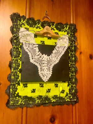 Wall Art made with Antique Collar and Hanger