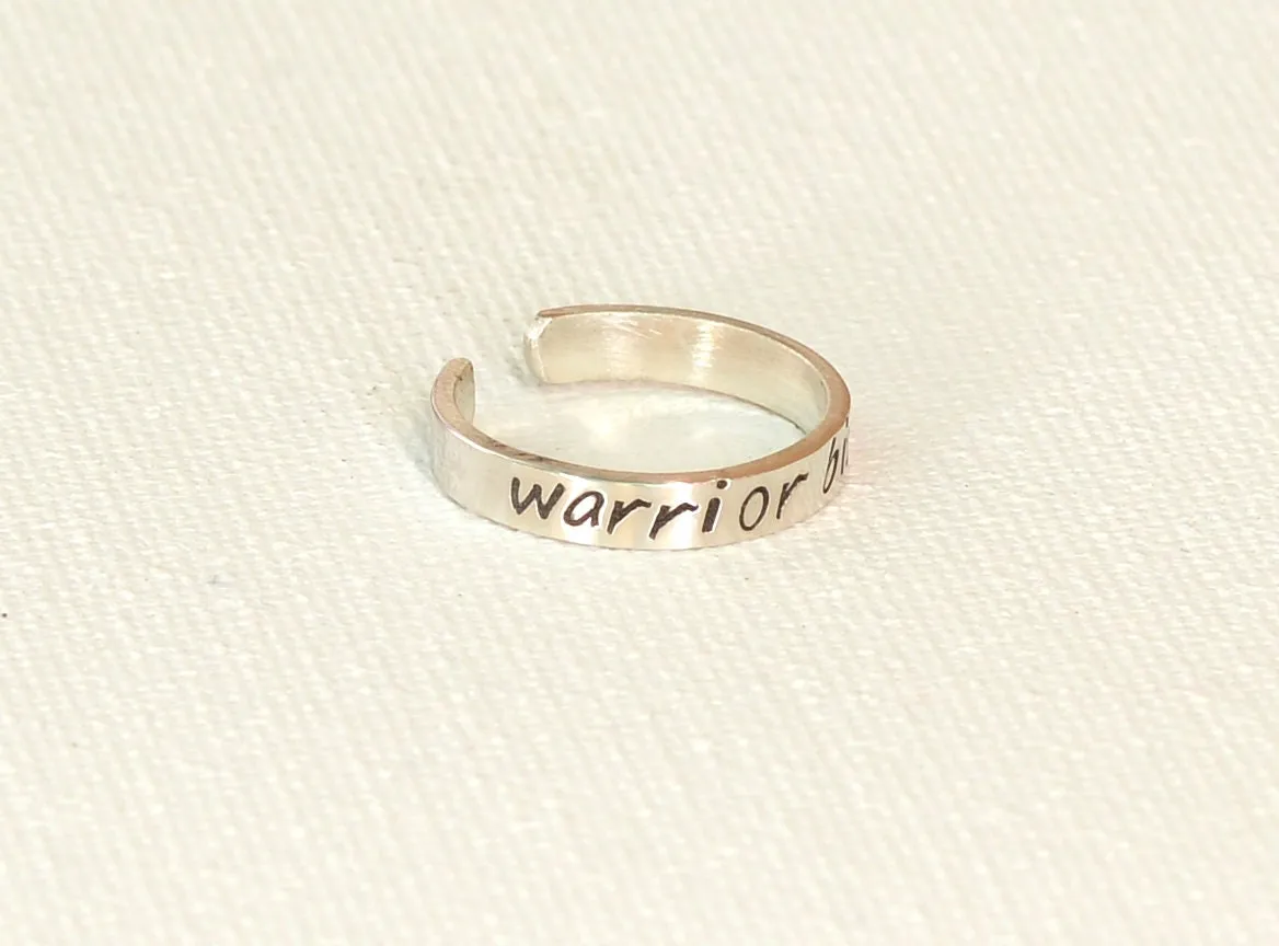 Warrior Bi@ch Sterling Silver Toe Ring