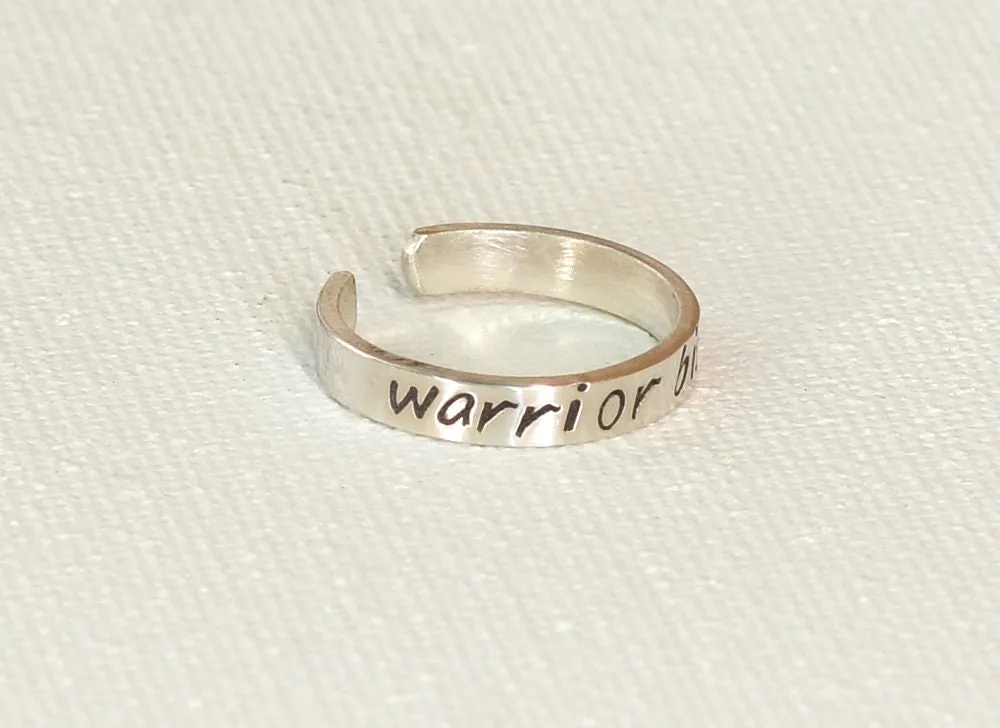 Warrior Bi@ch Sterling Silver Toe Ring