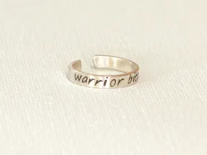 Warrior Bi@ch Sterling Silver Toe Ring