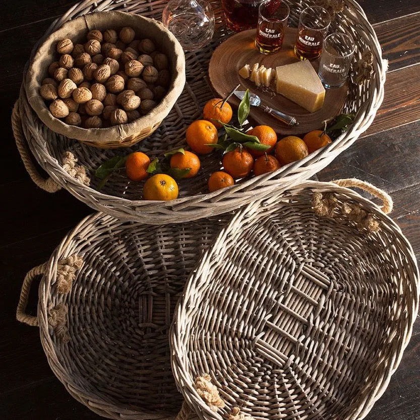 Willow Oval Serving Baskets Set of 3