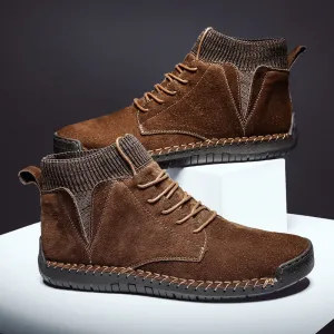 Winter Plus Cotton Plus Size Men'S High-Top Shoes Lace Up Wild Men'S Socks Warm Snow Boots