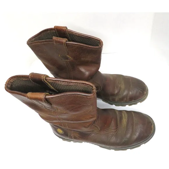 Wolverine I-90 Men's Wellington Waterproof Work Boots Brown Leather Size 9.5 EW