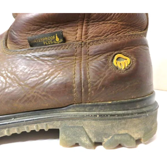 Wolverine I-90 Men's Wellington Waterproof Work Boots Brown Leather Size 9.5 EW