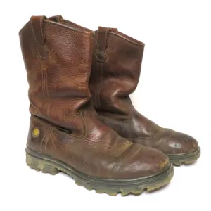 Wolverine I-90 Men's Wellington Waterproof Work Boots Brown Leather Size 9.5 EW
