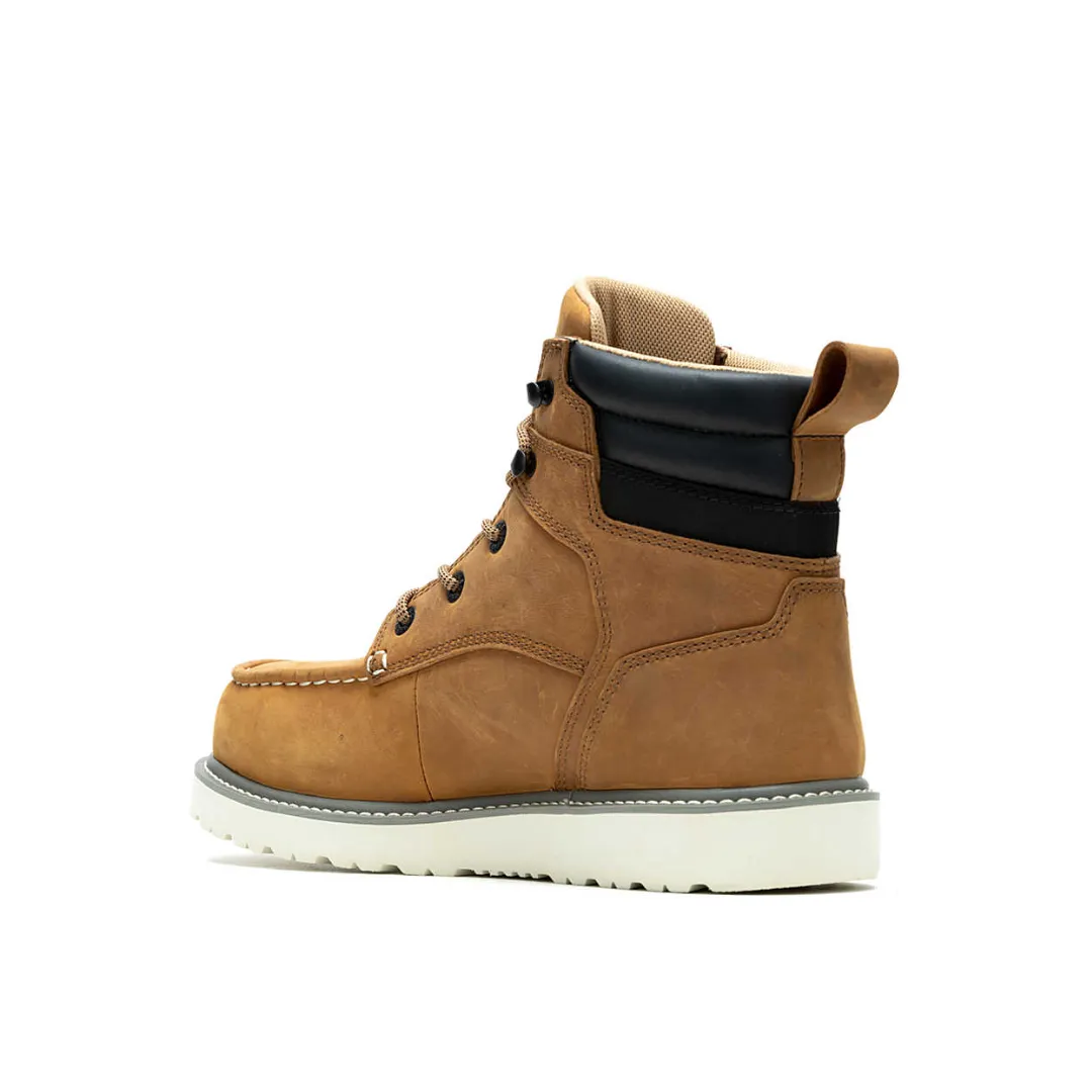 WOLVERINE W230055-EW TRADE WEDGE 6'' MOC TOE WP MN'S (Extra Wide) Wheat Leather Work Boots