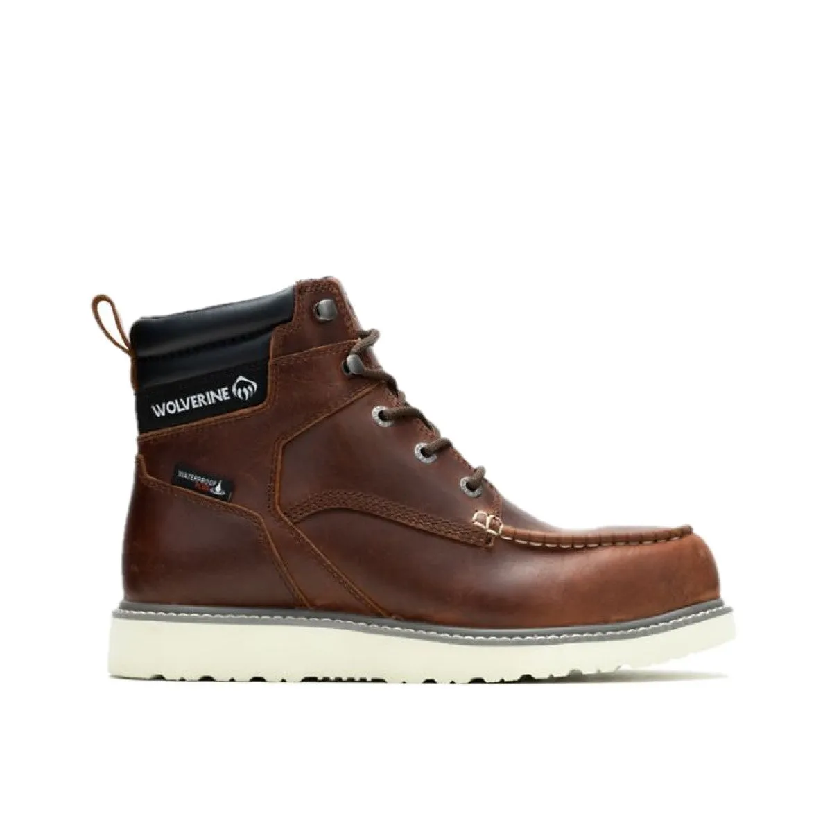 WOLVERINE W230056-EW TRADE WEDGE 6'' MOC TOE WP MN'S (Extra Wide) Rust Leather Work Boots