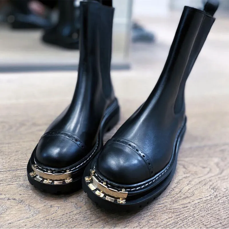 Women British Style Short-Tube Boots Thick-Soled Martin Boots
