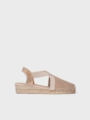 Women's flat vegan espadrilles in cotton fabric - VERDI-V
