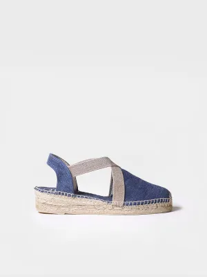 Women's flat vegan espadrilles in cotton fabric - VERDI-V