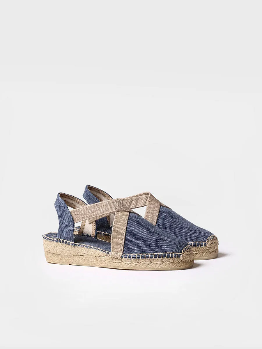 Women's flat vegan espadrilles in cotton fabric - VERDI-V